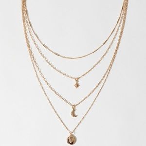Sun and Moon Layered Necklace Set